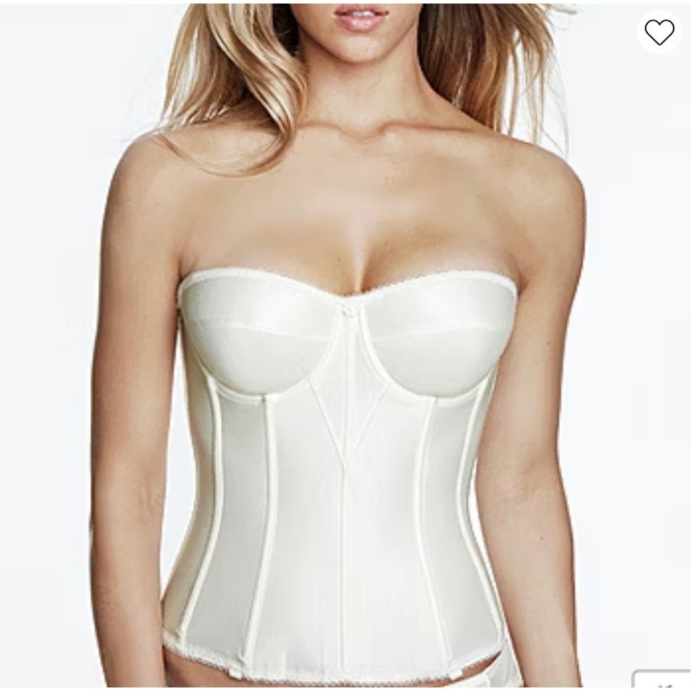 Dominique 8950 Ariel Strapless Longline Bridal Corset Ivory 34C NWT